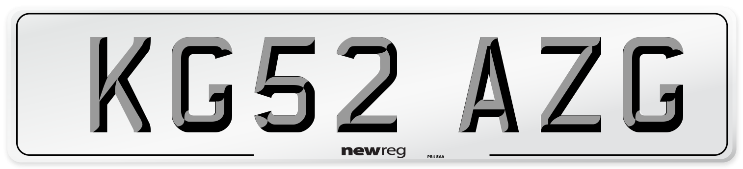 KG52 AZG Number Plate from New Reg
